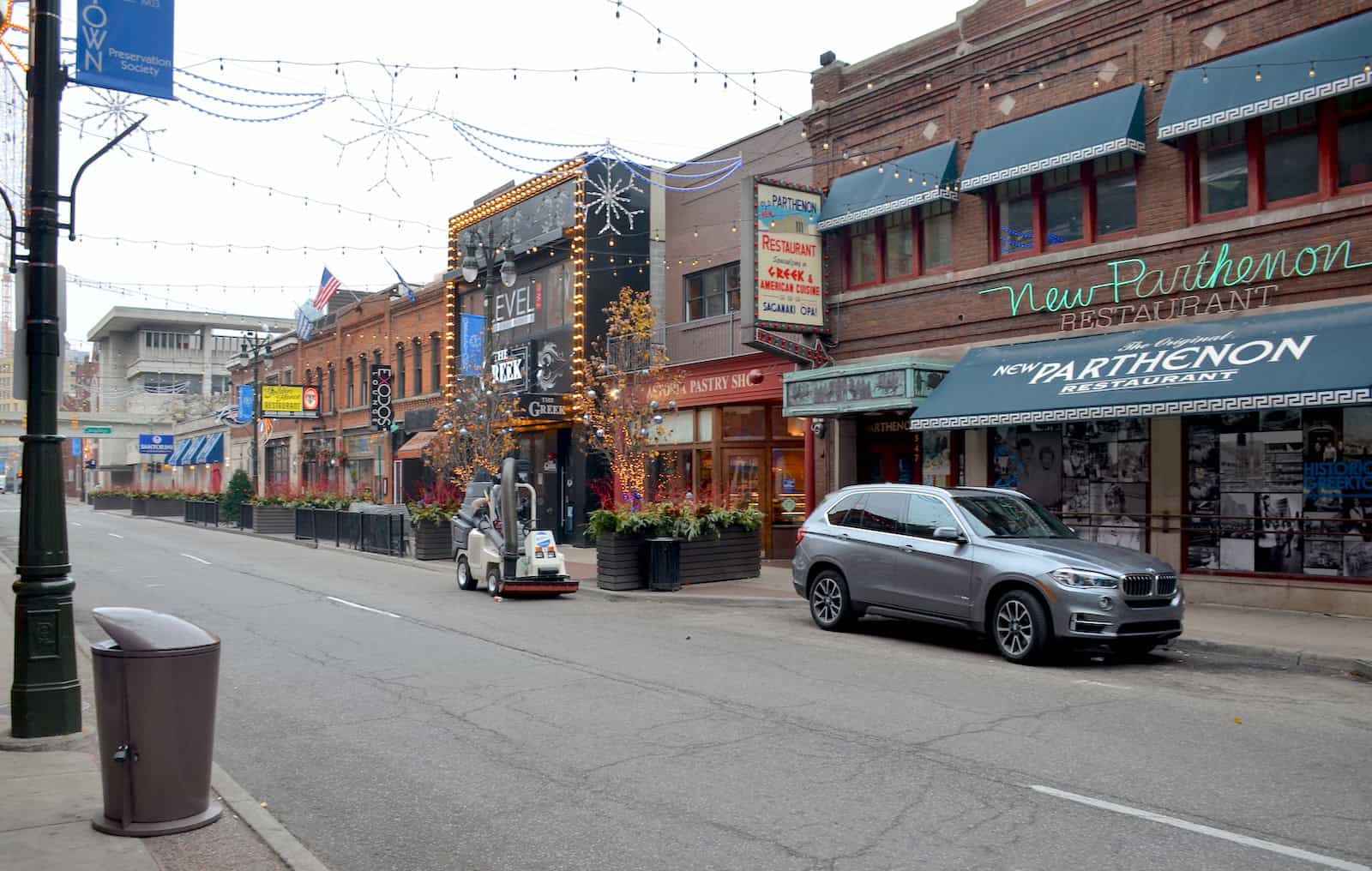 Monroe Street in Greektown, Detroit, Michigan