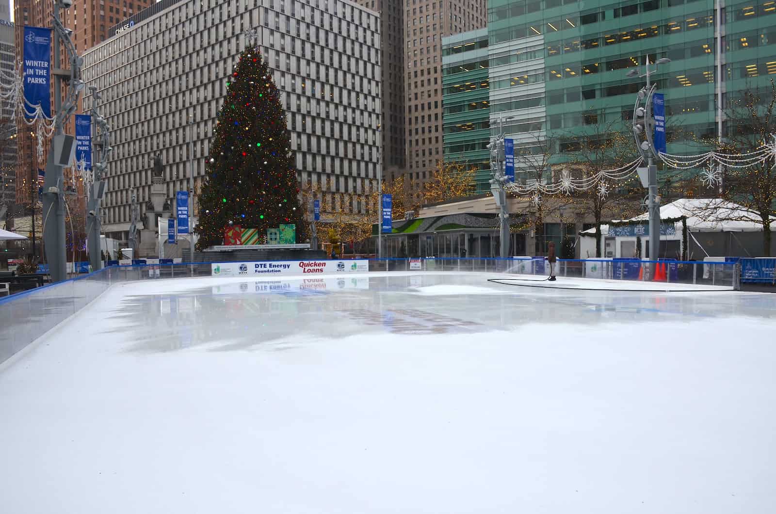 Ice skating rink at Campus Martius