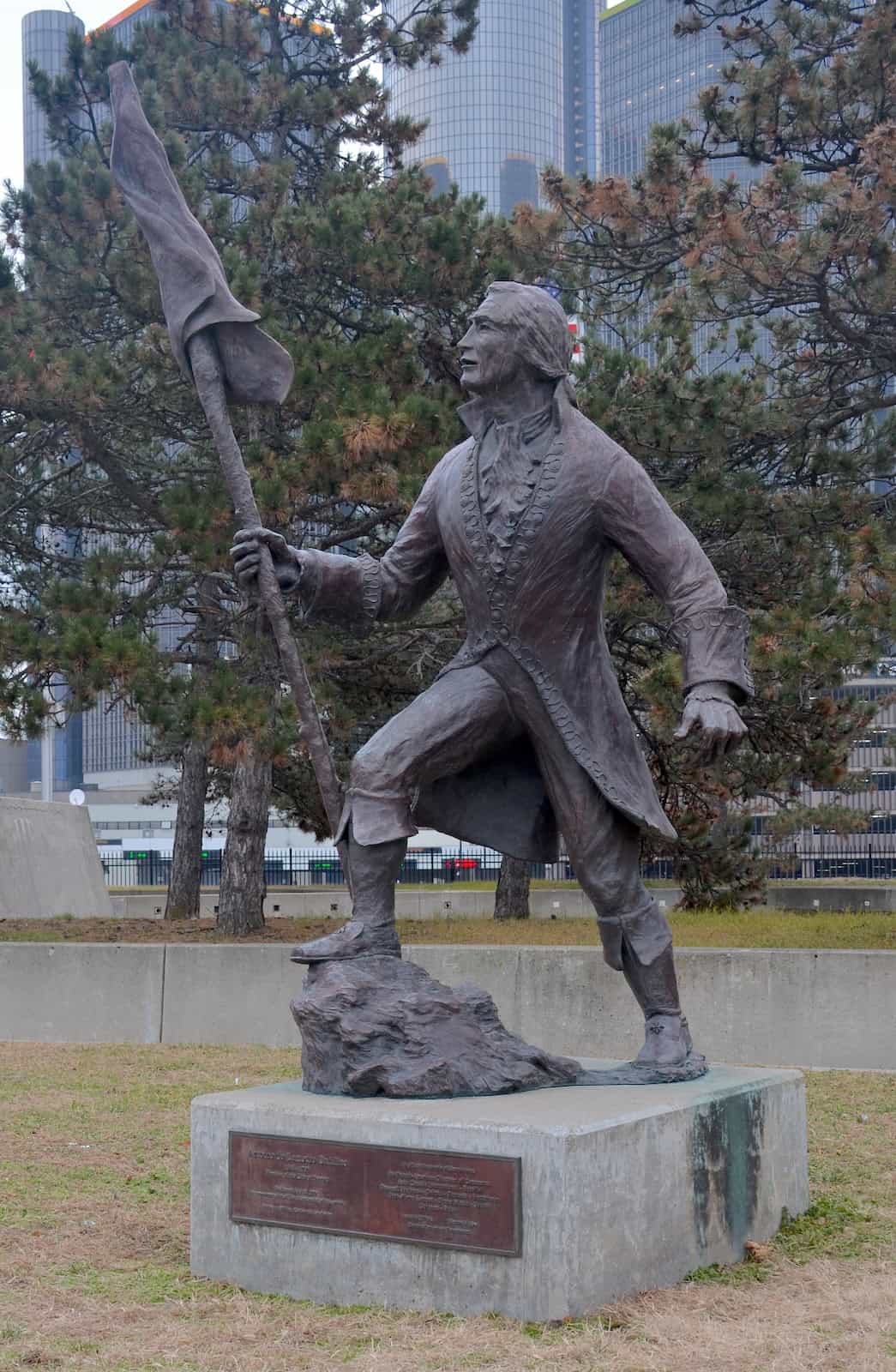 La Mothe statue at Hart Plaza