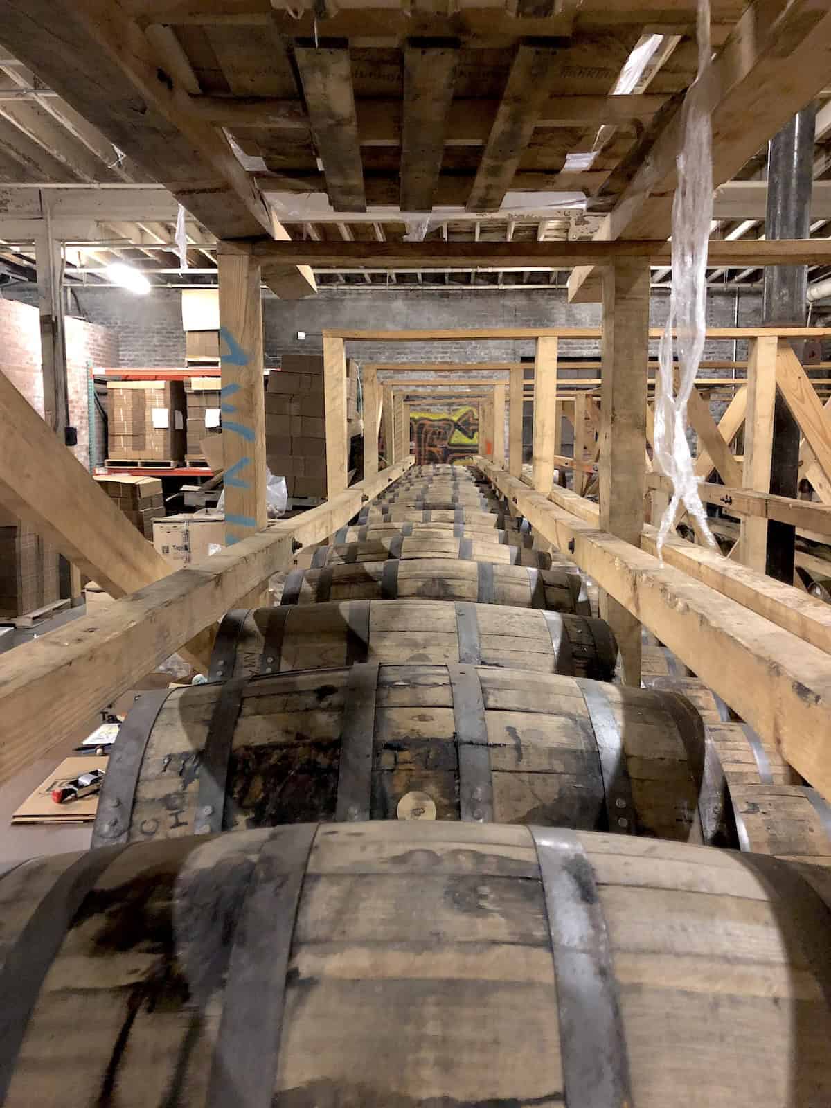 Barrels at Nelson's Green Brier Distillery in Nashville, Tennessee