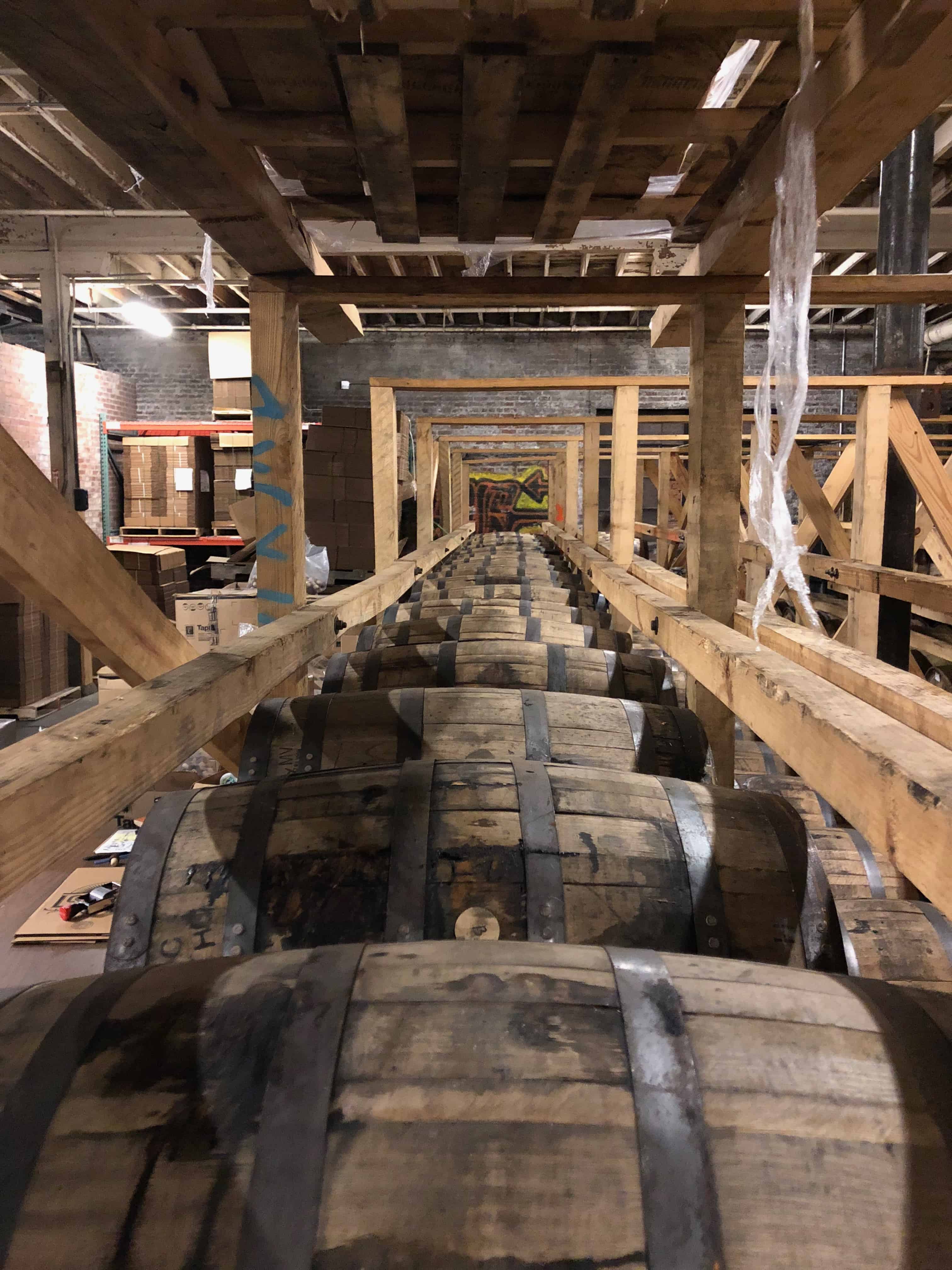 Barrels at Nelson's Green Brier Distillery in Nashville, Tennessee
