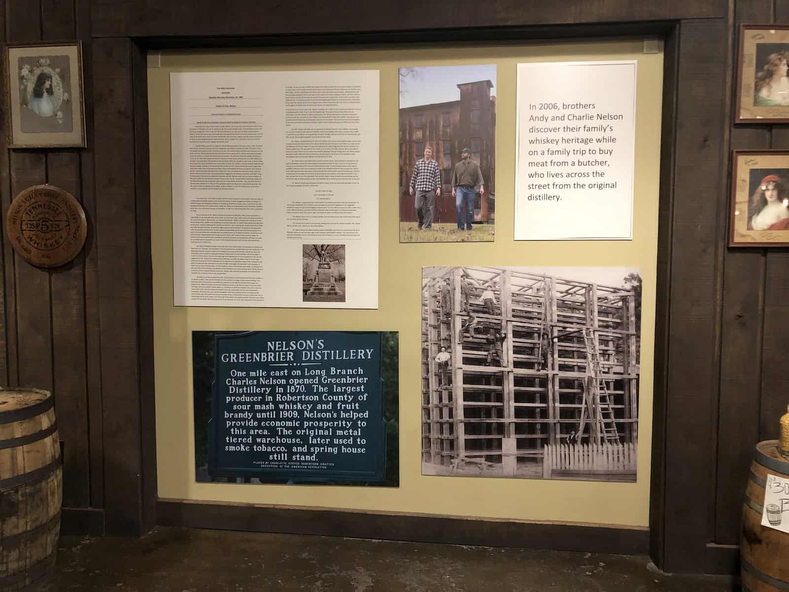 Nelson brothers display at Nelson's Green Brier Distillery