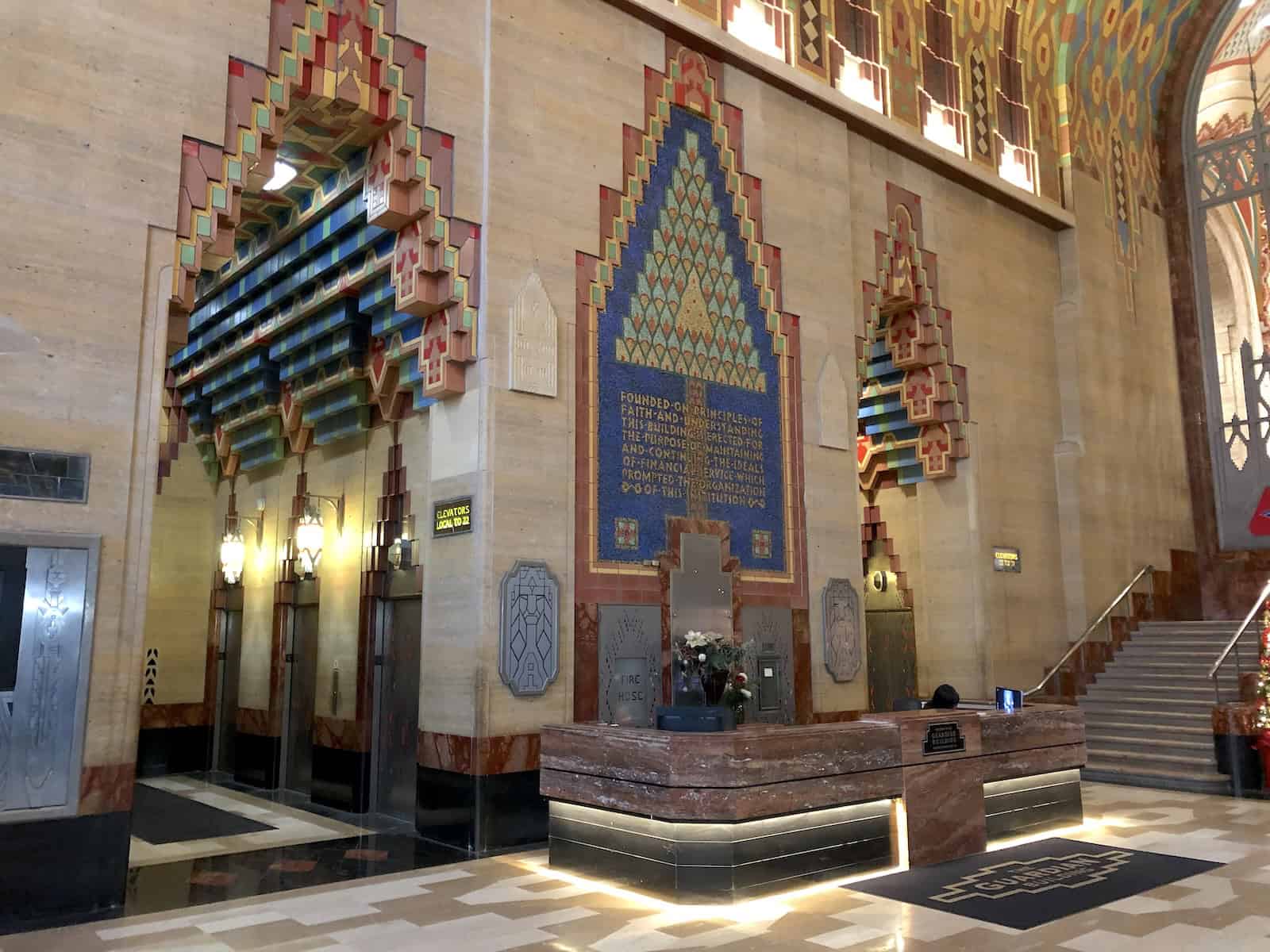 Lobby of the Guardian Building in Detroit, Michigan