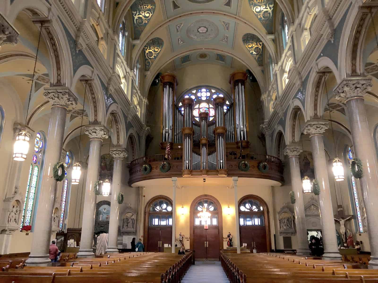 Organ and columns at Old St. Mary's