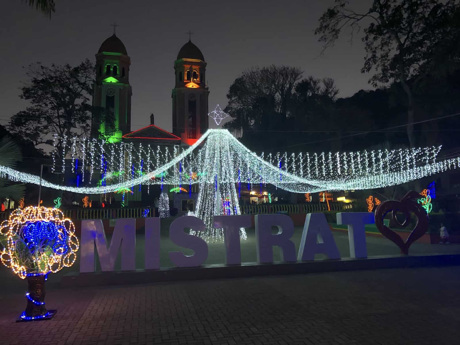 Plaza at Christmas in Mistrató, Risaralda, Colombia