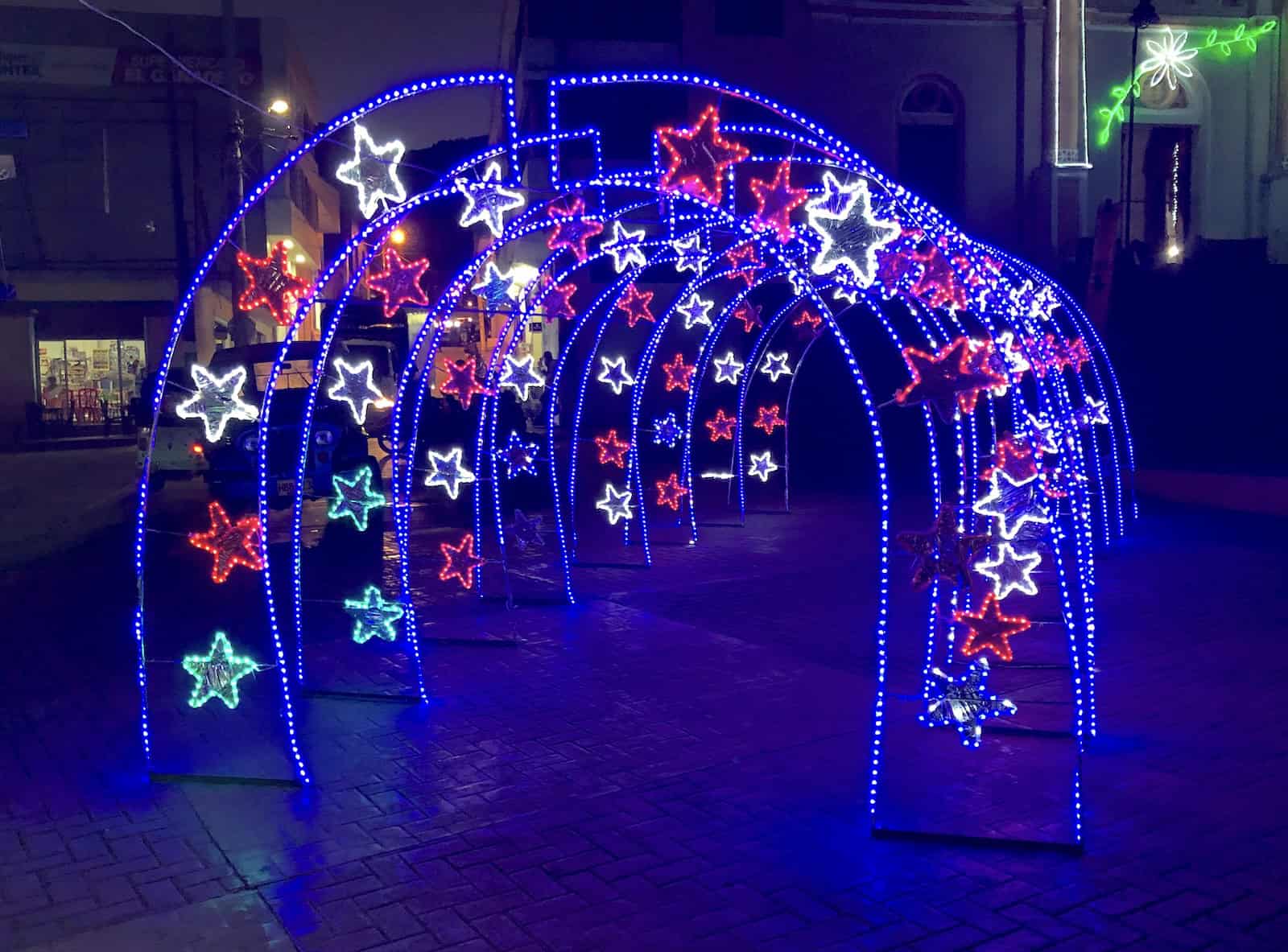 Tunnel of Christmas lights