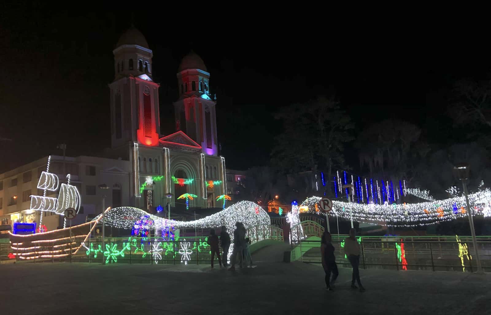 Plaza at Christmas in Mistrató, Risaralda, Colombia