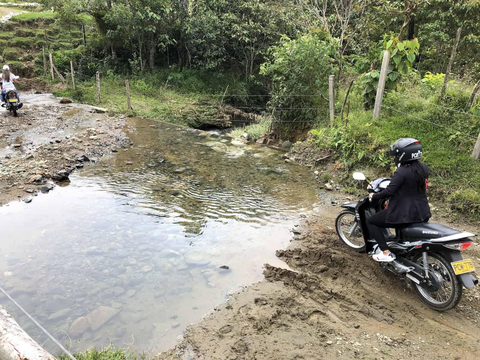 Crossing the river on the way to Mampay, Mistrató, Risaralda, Colombia