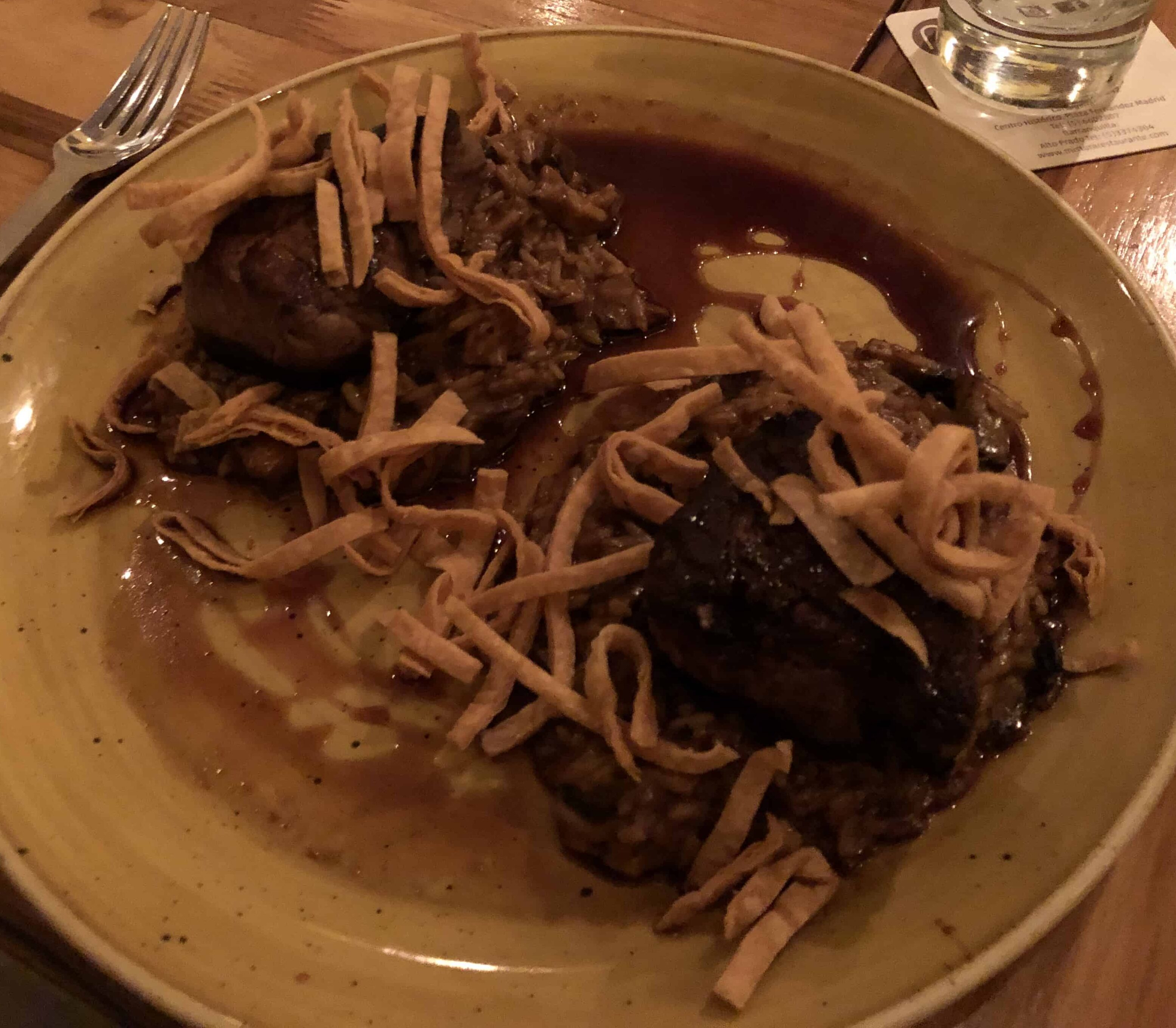 Steak with mushroom risotto at Mistura