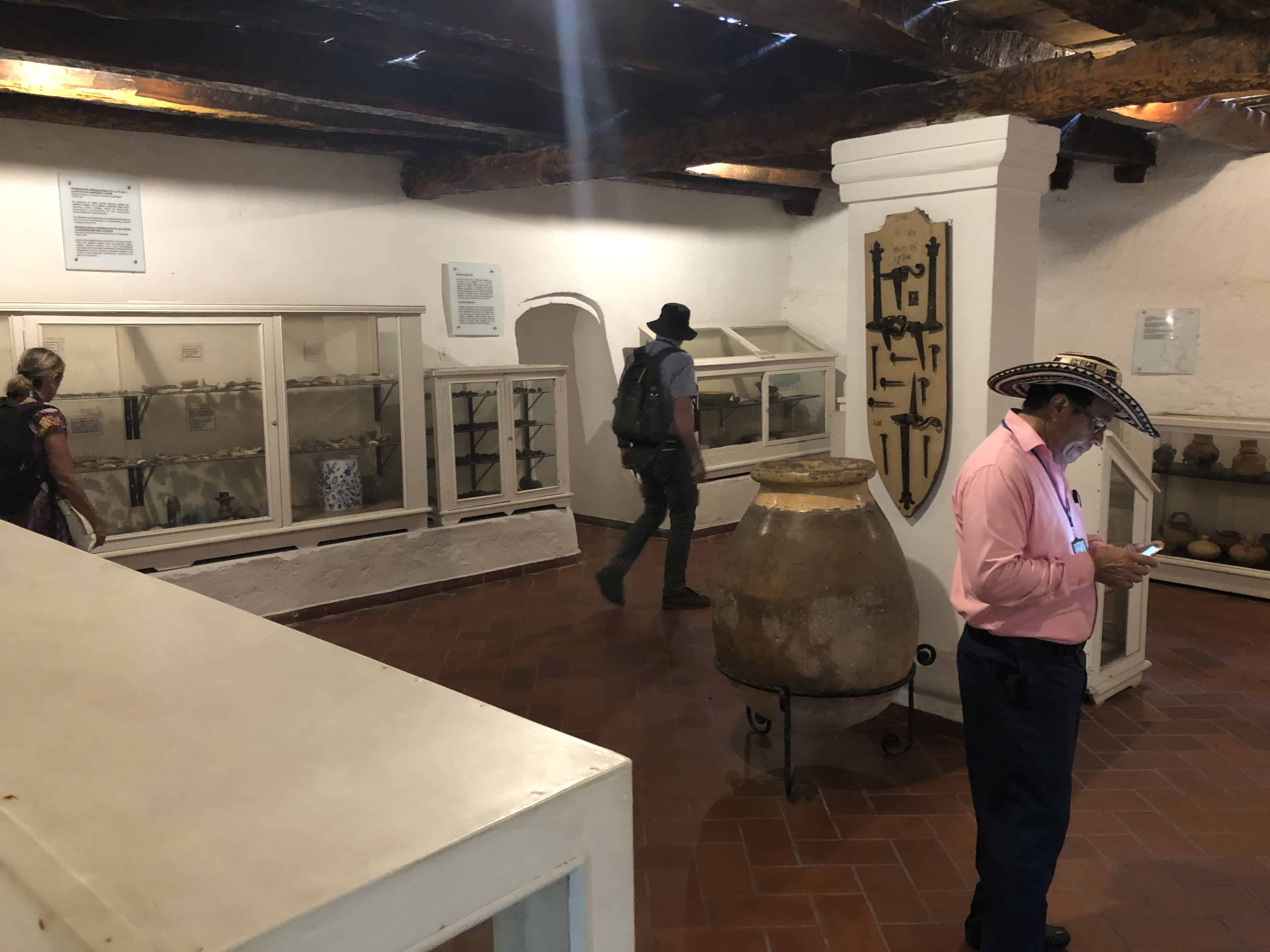 Colombian archaeology exhibition at the Sanctuary of San Pedro Claver Museum in Cartagena, Colombia
