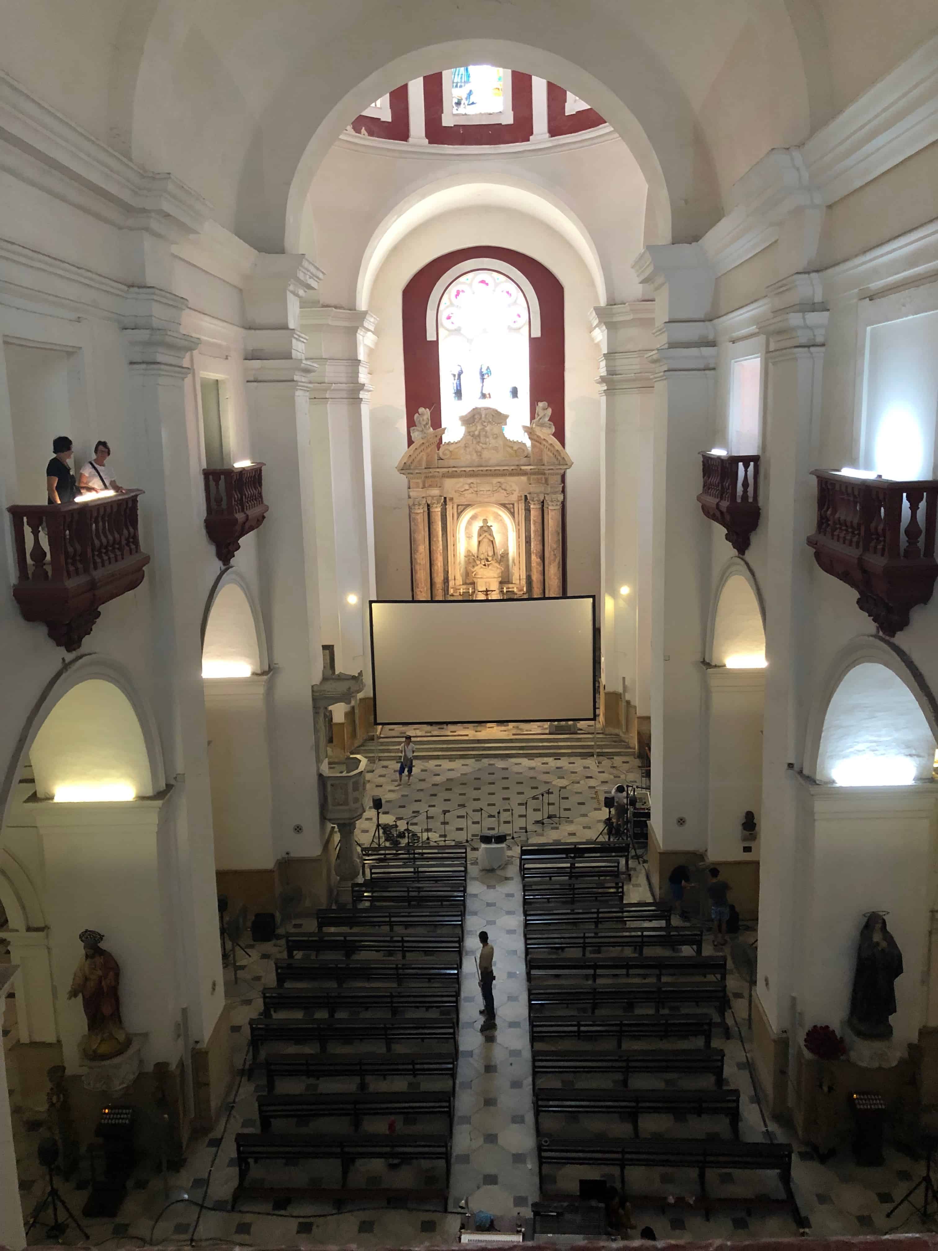 View from the choir at the Church of San Pedro Claver in Cartagena, Colombia