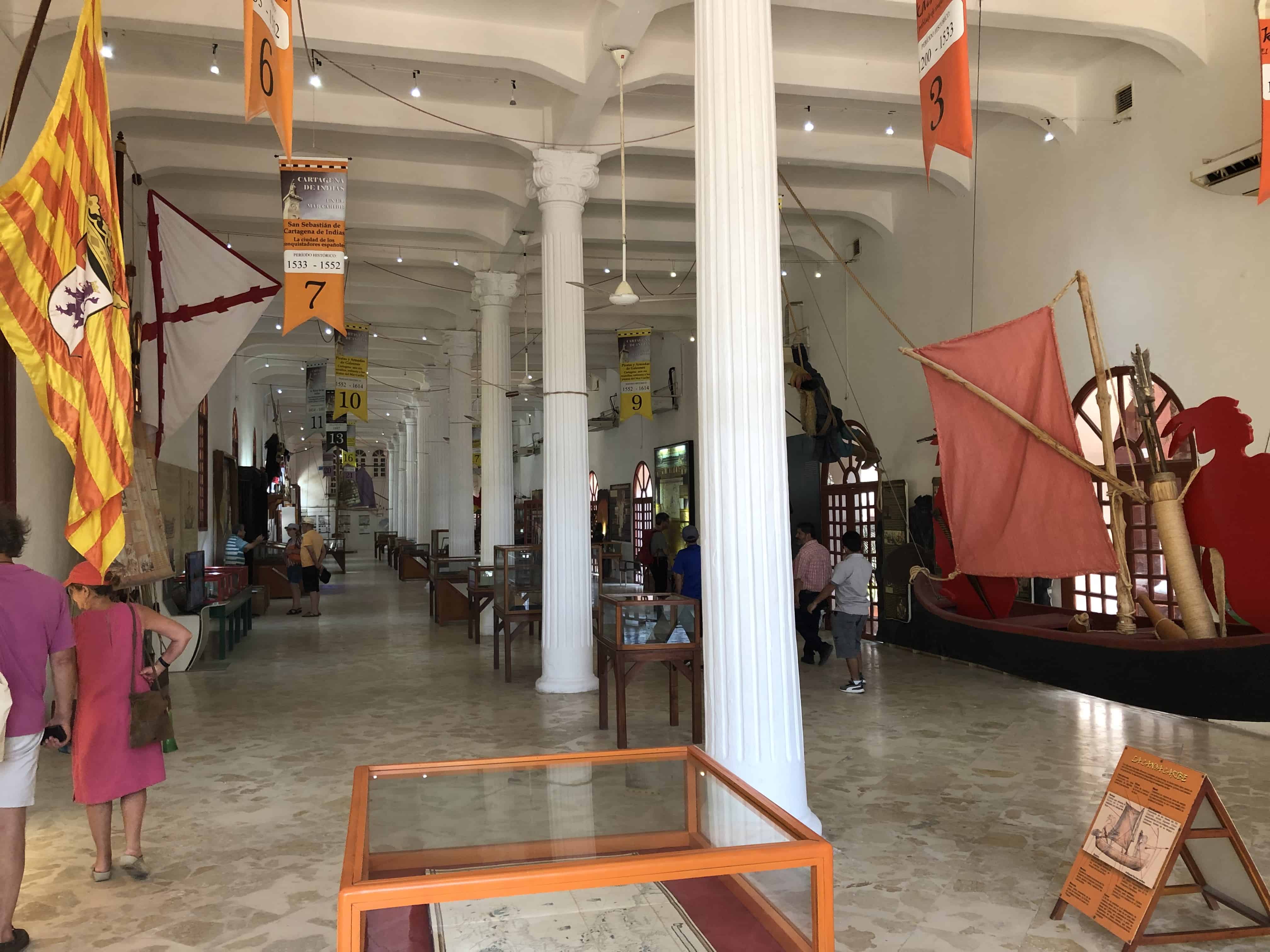 Ground floor at the Caribbean Naval Museum in Cartagena, Colombia