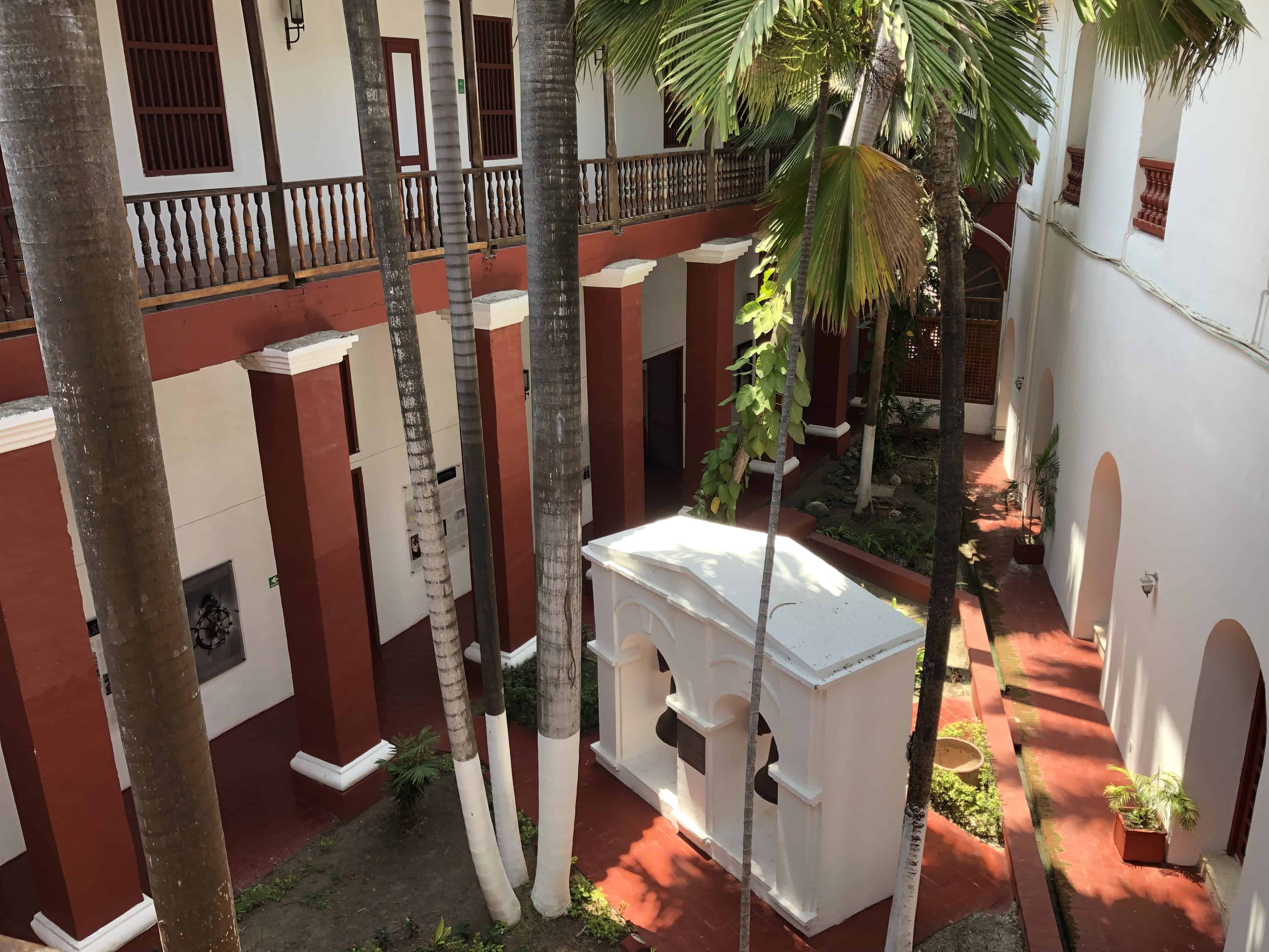 Looking down on the other courtyard at the Caribbean Naval Museum in Cartagena, Colombia