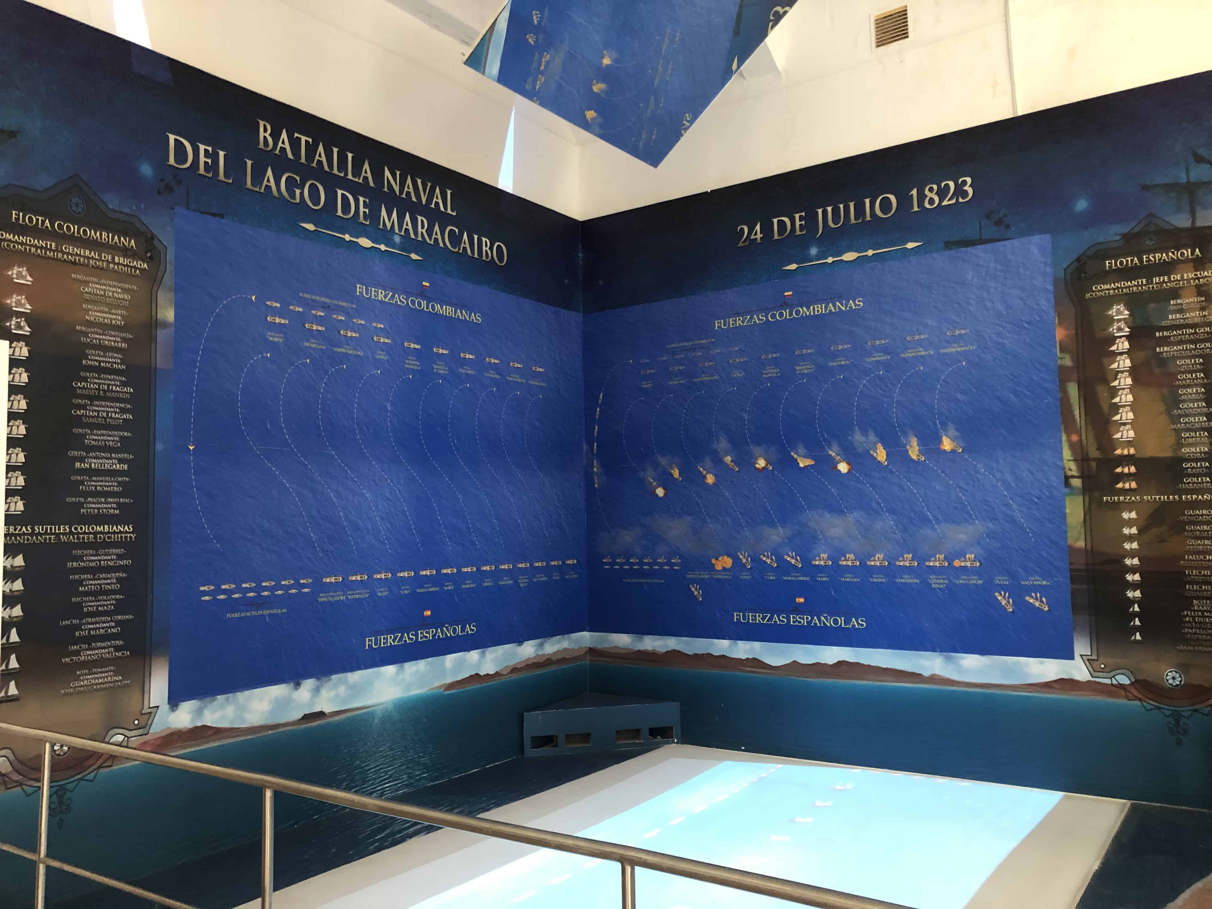 Battle of Lake Maracaibo at the Caribbean Naval Museum in Cartagena, Colombia
