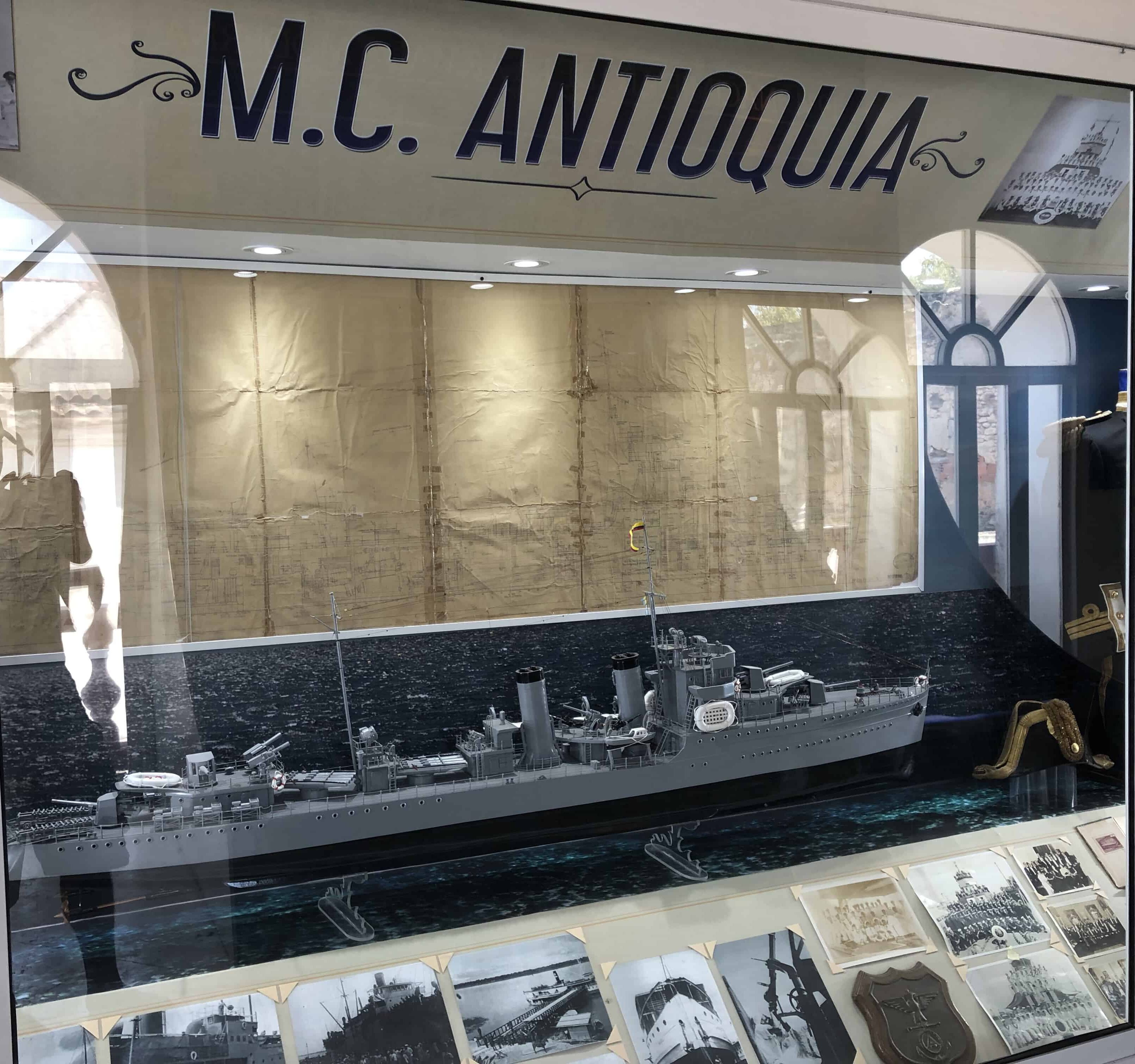 Model of the M.C. Antioquia at the Caribbean Naval Museum in Cartagena, Colombia