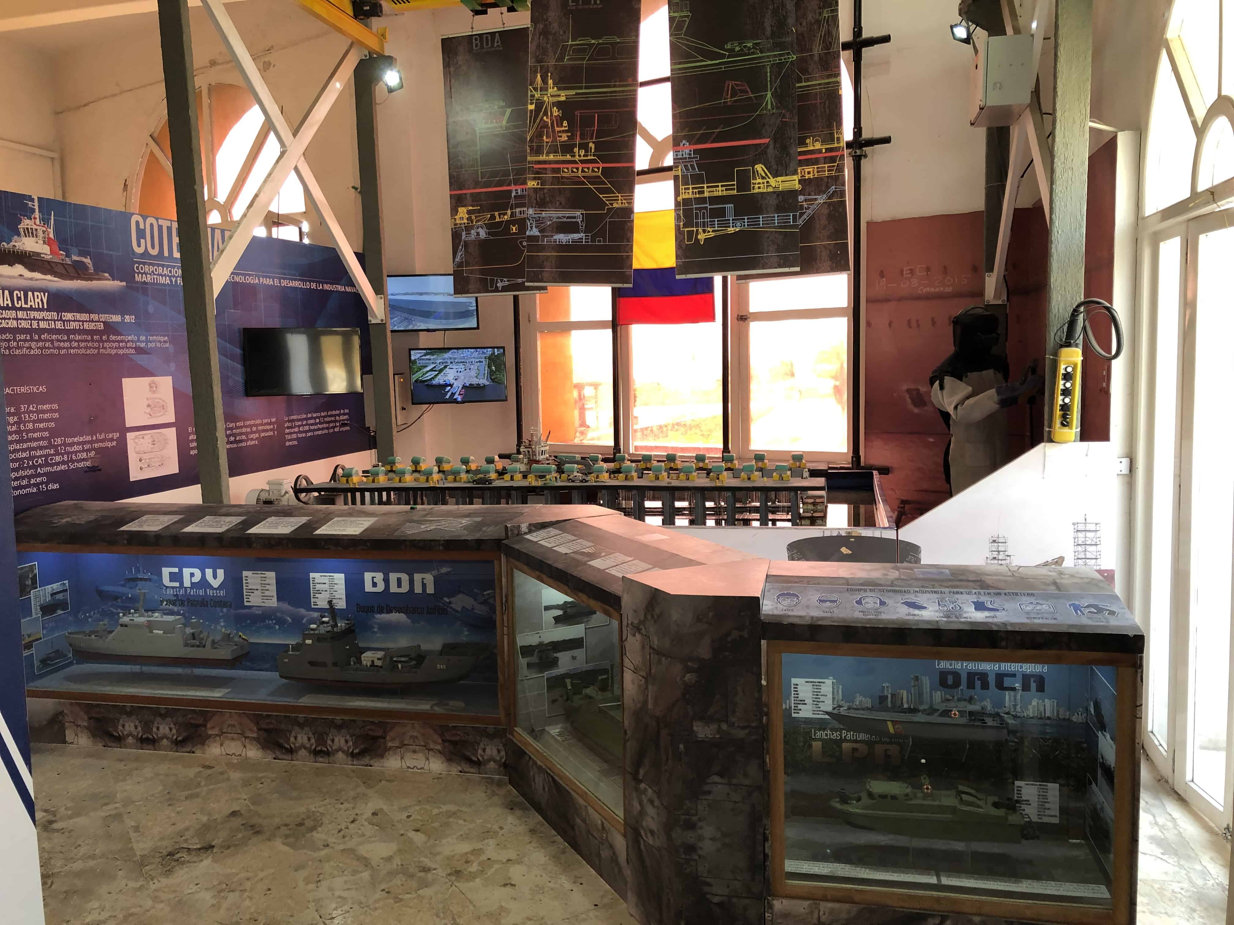 Dry dock model at the Caribbean Naval Museum in Cartagena, Colombia