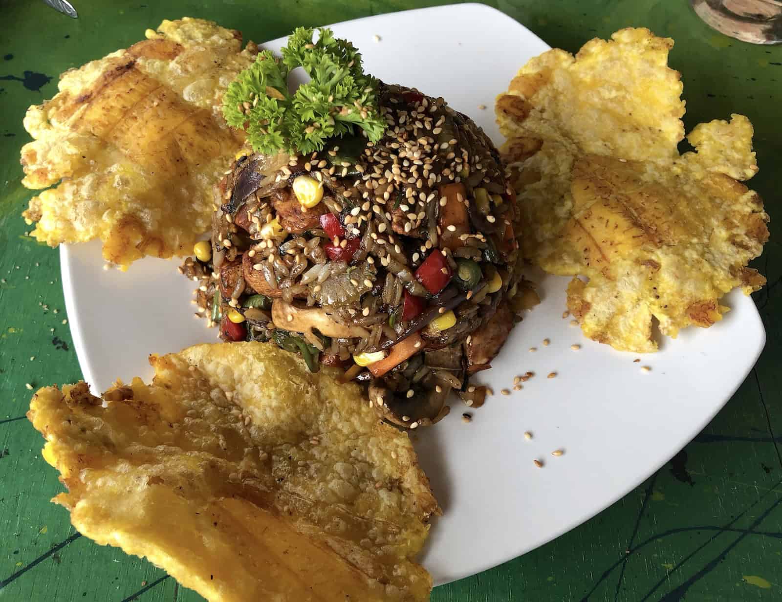 Stir fried rice at Río Azul in Buenavista, Quindío, Colombia