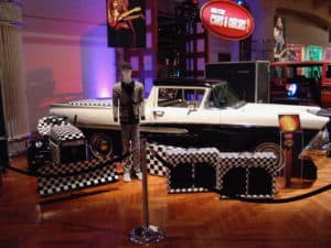 Rick Nielsen's car, tractor, and gear at The Henry Ford Museum of American Innovation in Dearborn, Michigan