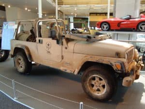 Jeep used in the Iraq War at the Walter P. Chrysler Museum in Auburn Hills, Michigan