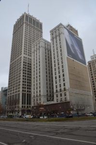 Cadillac Tower (left) and New Cadillac Square Apartments (right) in Detroit, Michigan