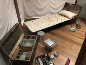 George Washington's camp bed at The Henry Ford Museum of American Innovation in Dearborn, Michigan