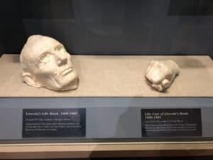 Life mask and life cast of Abraham Lincoln at The Henry Ford Museum of American Innovation in Dearborn, Michigan