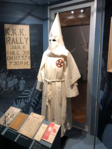 Ku Klux Klan uniform at The Henry Ford Museum of American Innovation in Dearborn, Michigan