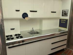 Kitchen of the Dymaxion House at The Henry Ford Museum of American Innovation in Dearborn, Michigan