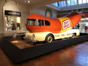 Oscar Meyer Wienermobile at The Henry Ford Museum of American Innovation in Dearborn, Michigan