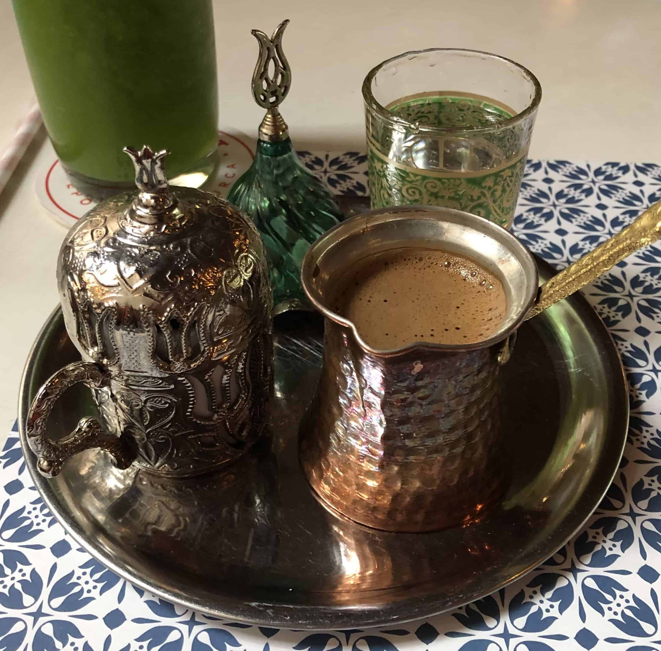 Turkish coffee at Lezzet Cafe Turco in El Poblado, Medellín, Antioquia, Colombia