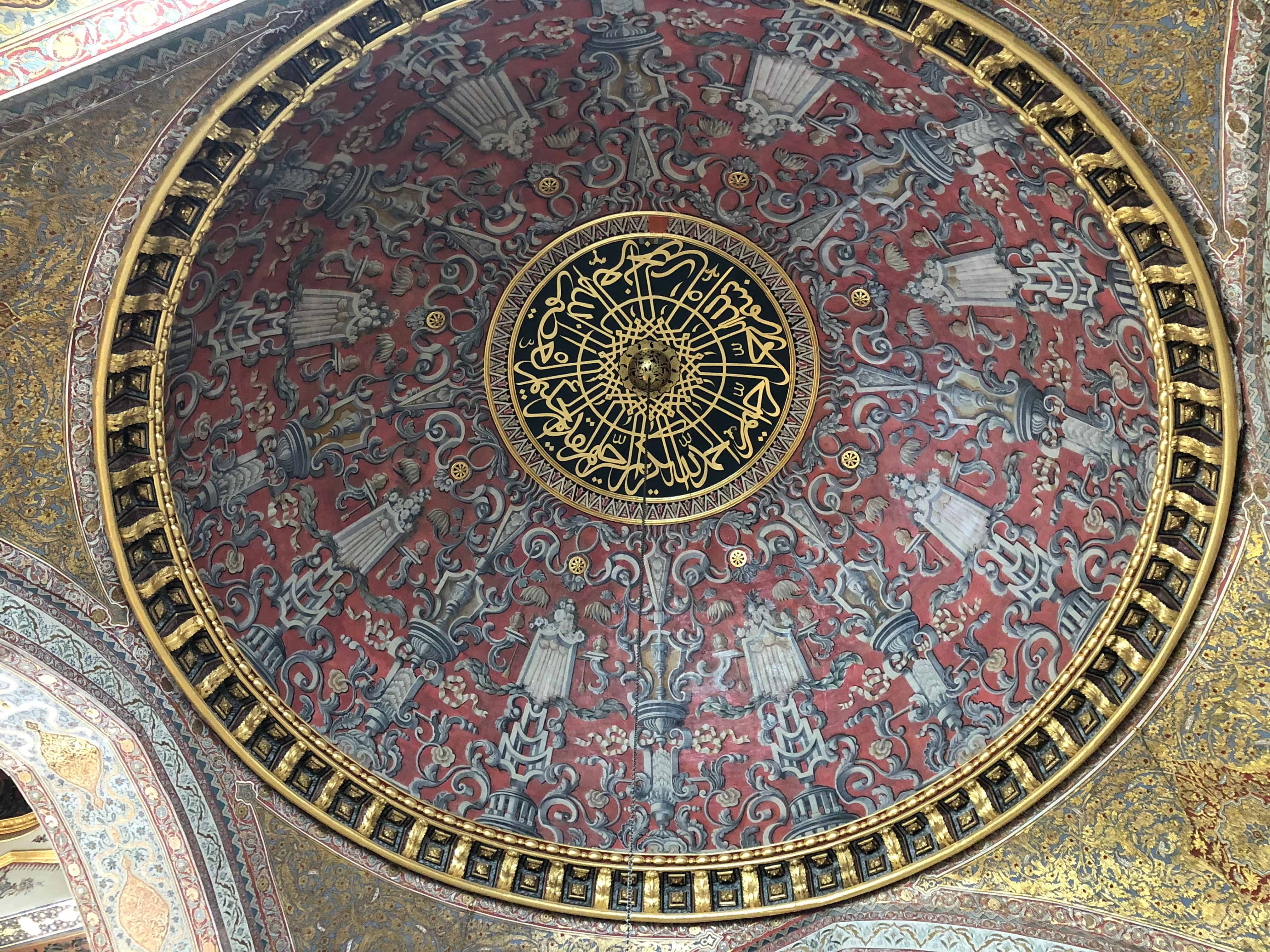 Dome after restoration in the Imperial Hall in the Imperial Harem at Topkapi Palace in Istanbul, Turkey