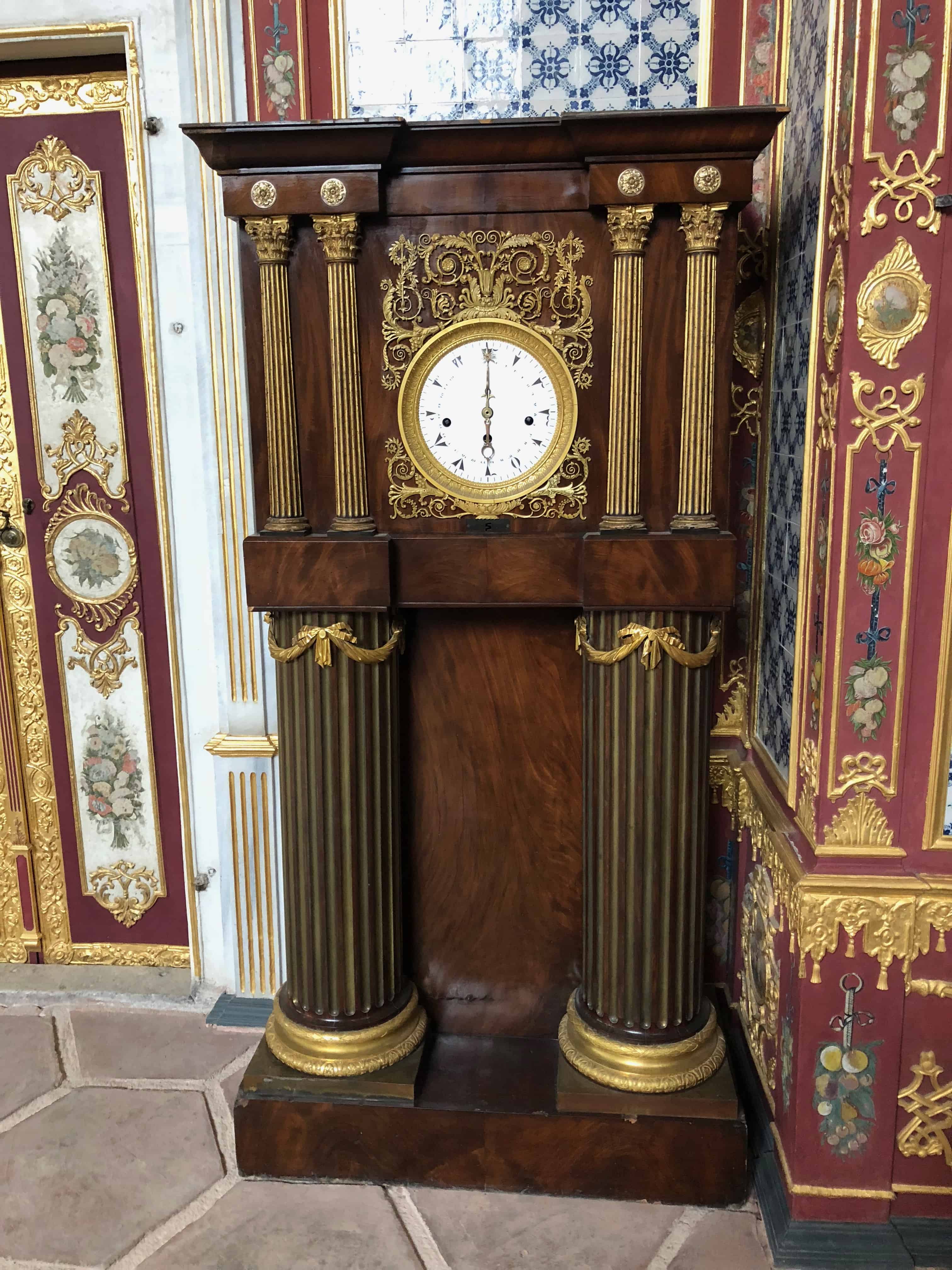 A clock given by Queen Victoria in the Imperial Hall in the Imperial Harem at Topkapi Palace in Istanbul, Turkey