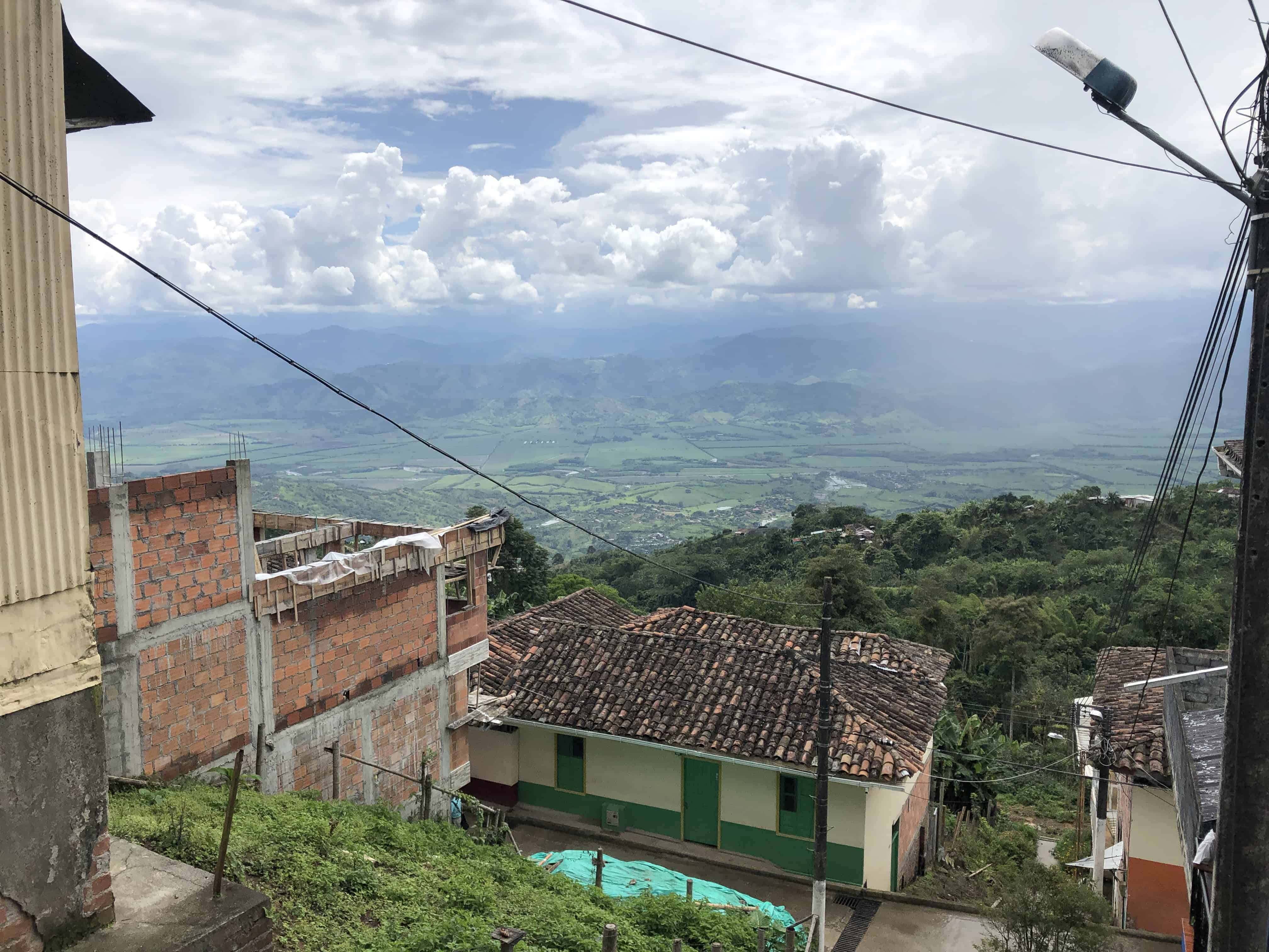 View from a side street in Belalcázar, Caldas, Colombia