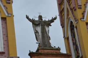 Statue of Christ on top of the church
