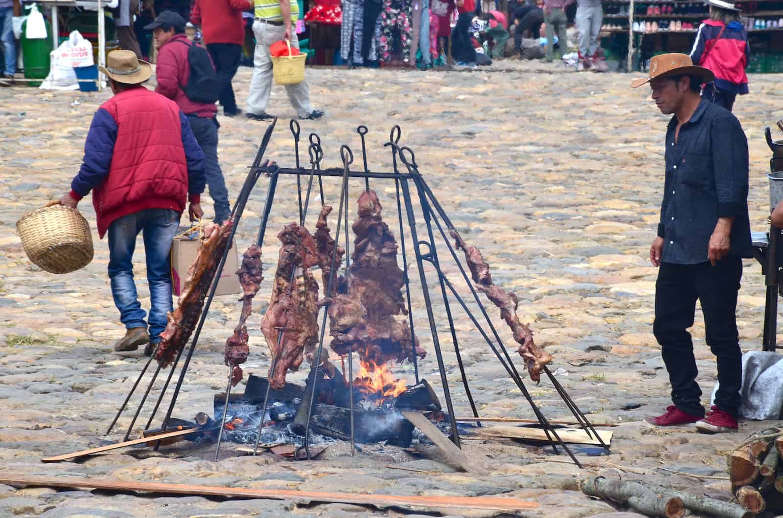 Carne a la llanera at the Saturday Market in Villa de Leyva, Boyacá, Colombia