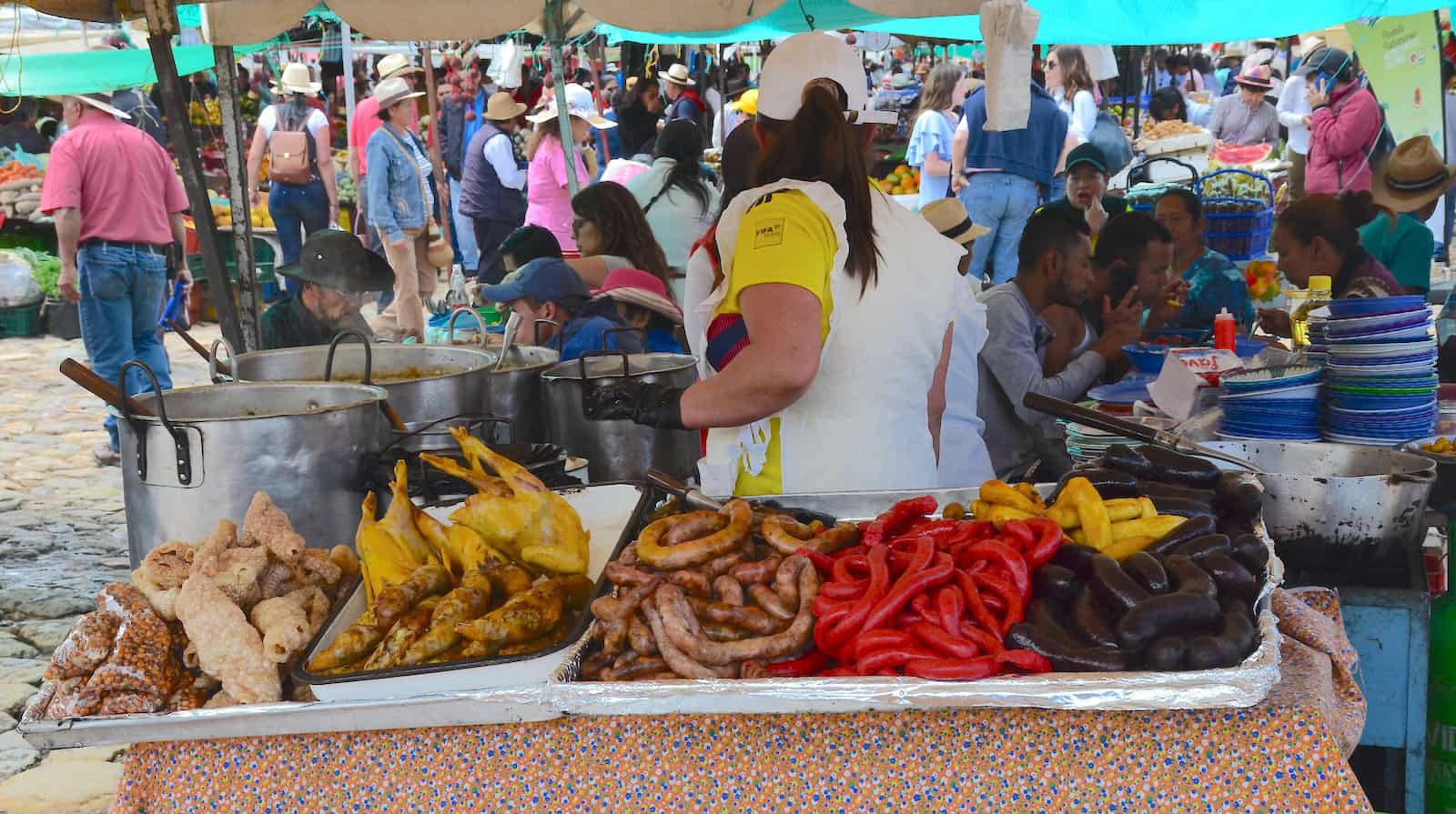 Meat booth at the Saturday Market