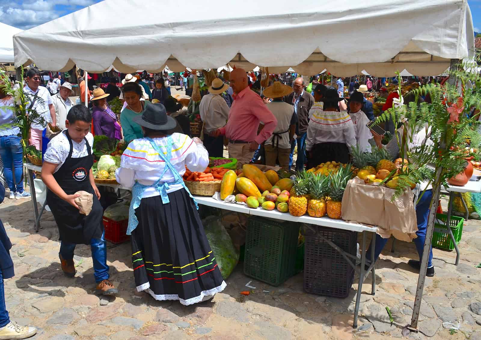 Fruit vendor at the Saturday Market in Villa de Leyva, Boyacá, Colombia