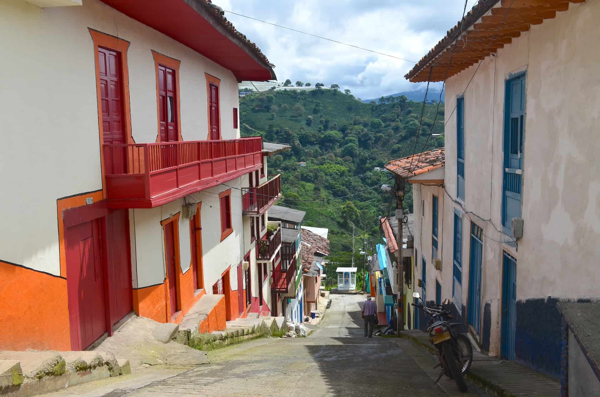 Looking down the street at the end of Calle Real