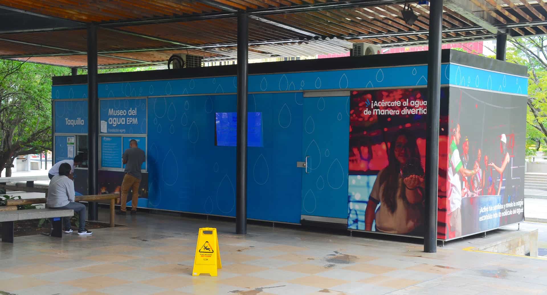 Ticket booth at the Water Museum in Medellín, Antioquia, Colombia