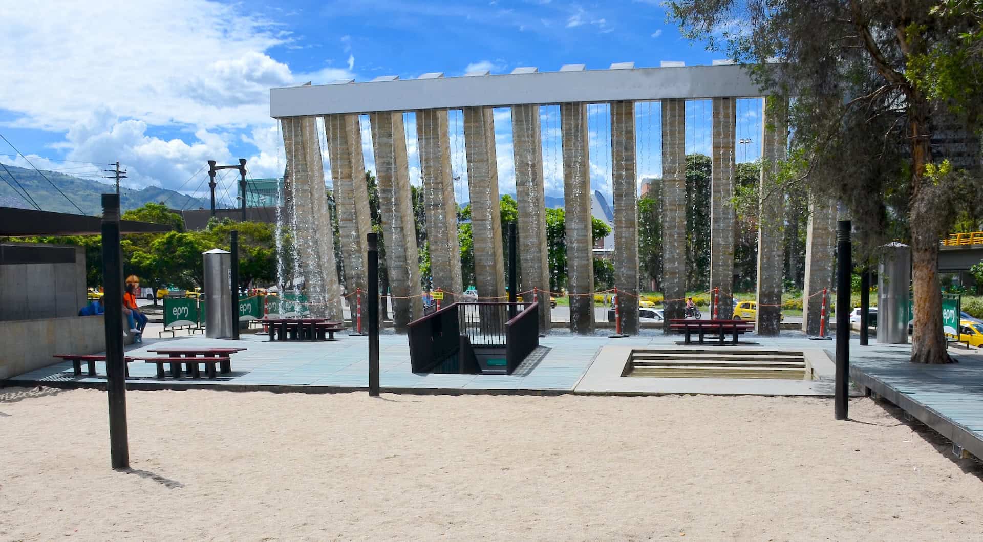 Fountain at Barefoot Park in Medellín, Antioquia, Colombia