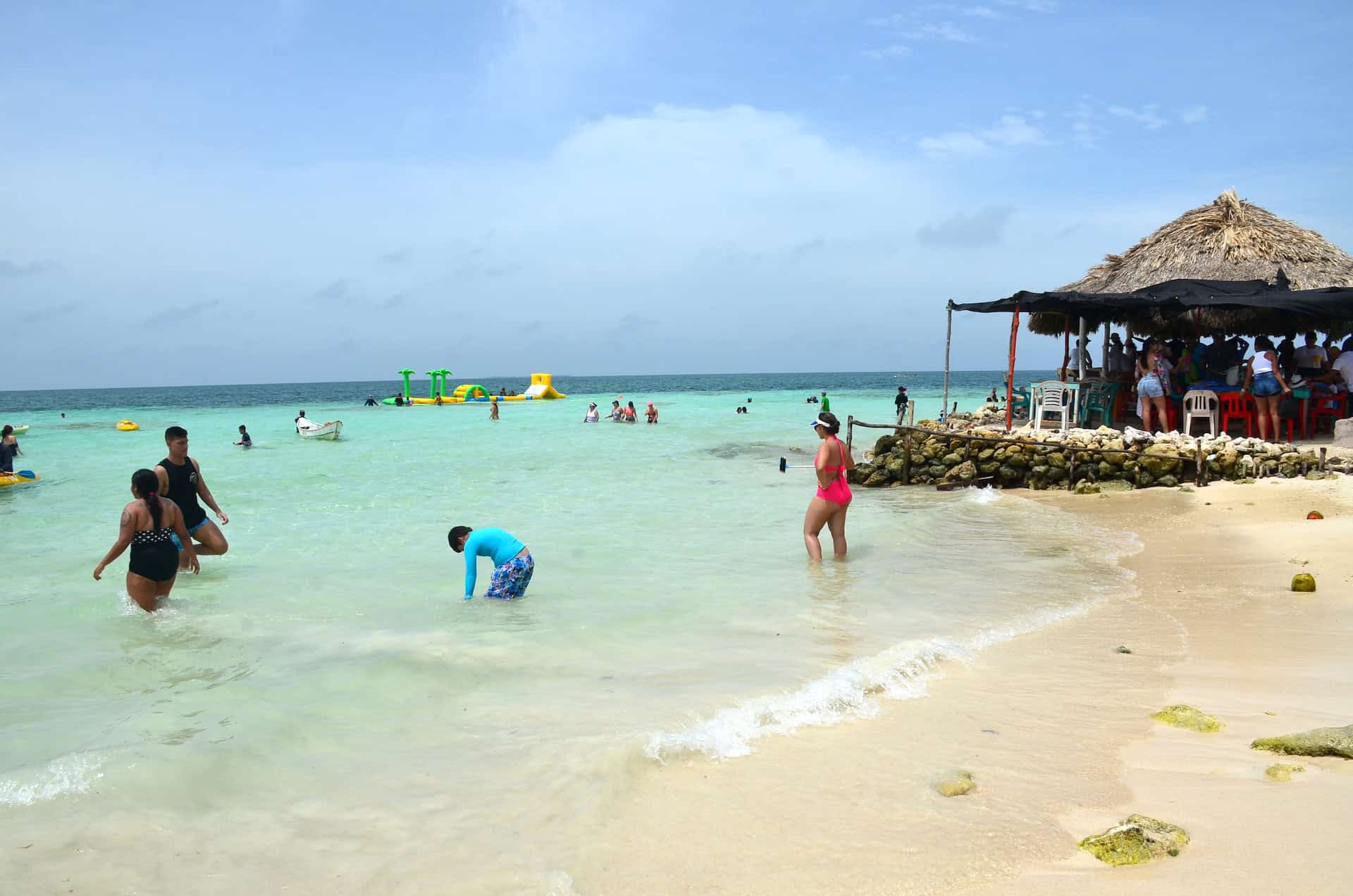 Public beach at Isla Múcura at the San Bernardo Islands, Colombia