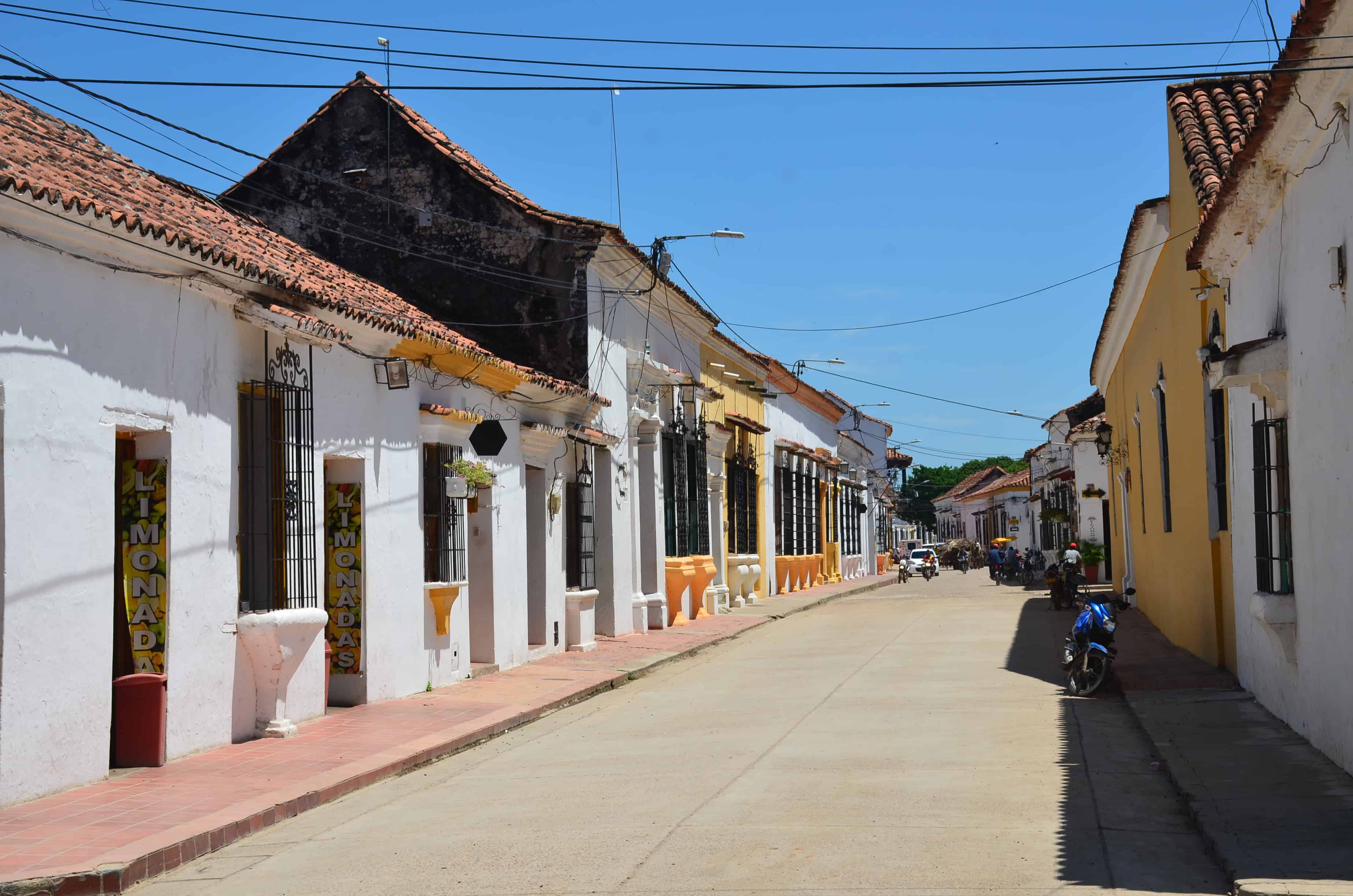 A section of Calle del Medio in Mompox, Bolívar, Colombia