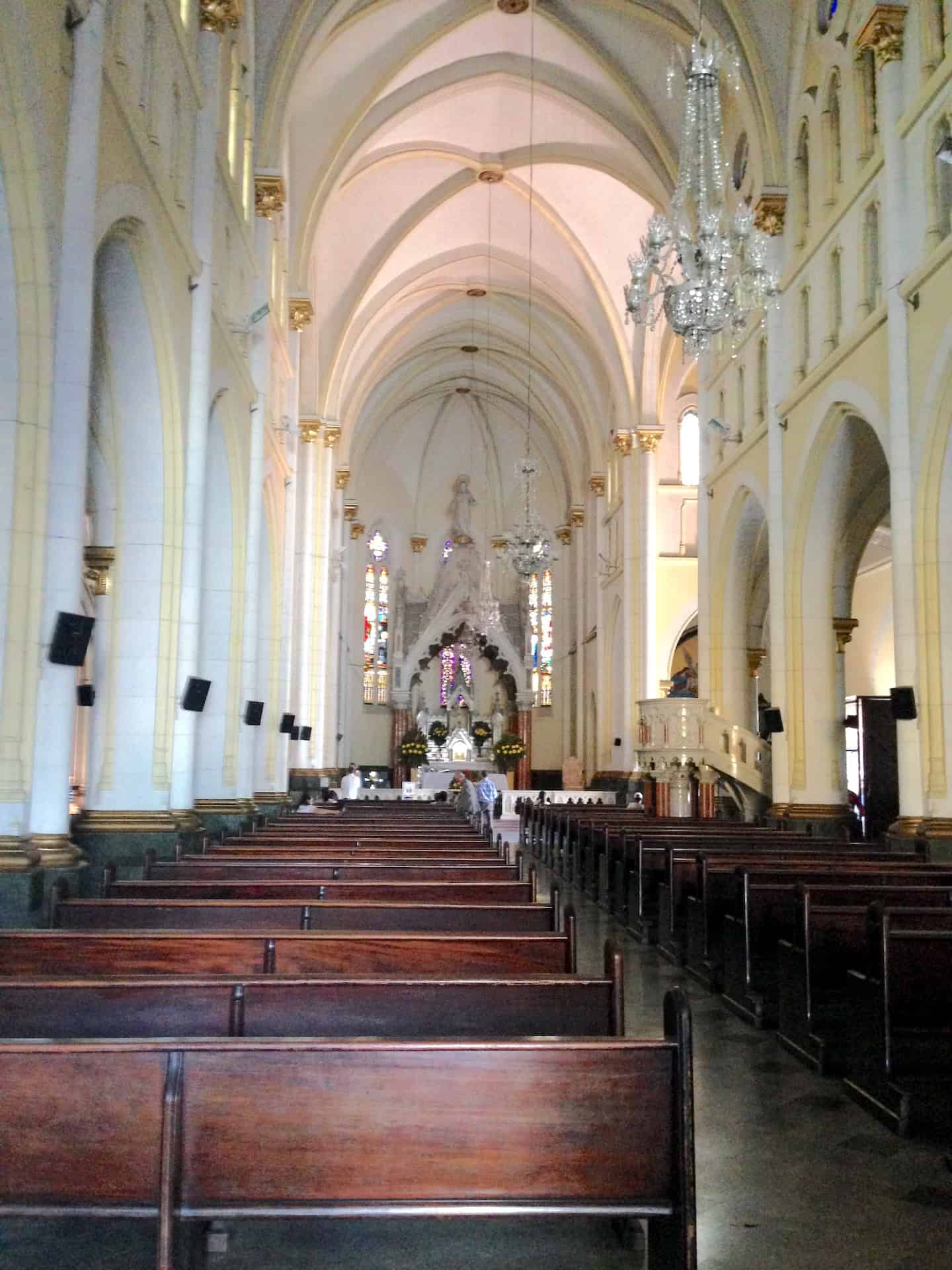 Nave of the Church of the Sacred Heart of Jesus in Medellín, Antioquia, Colombia