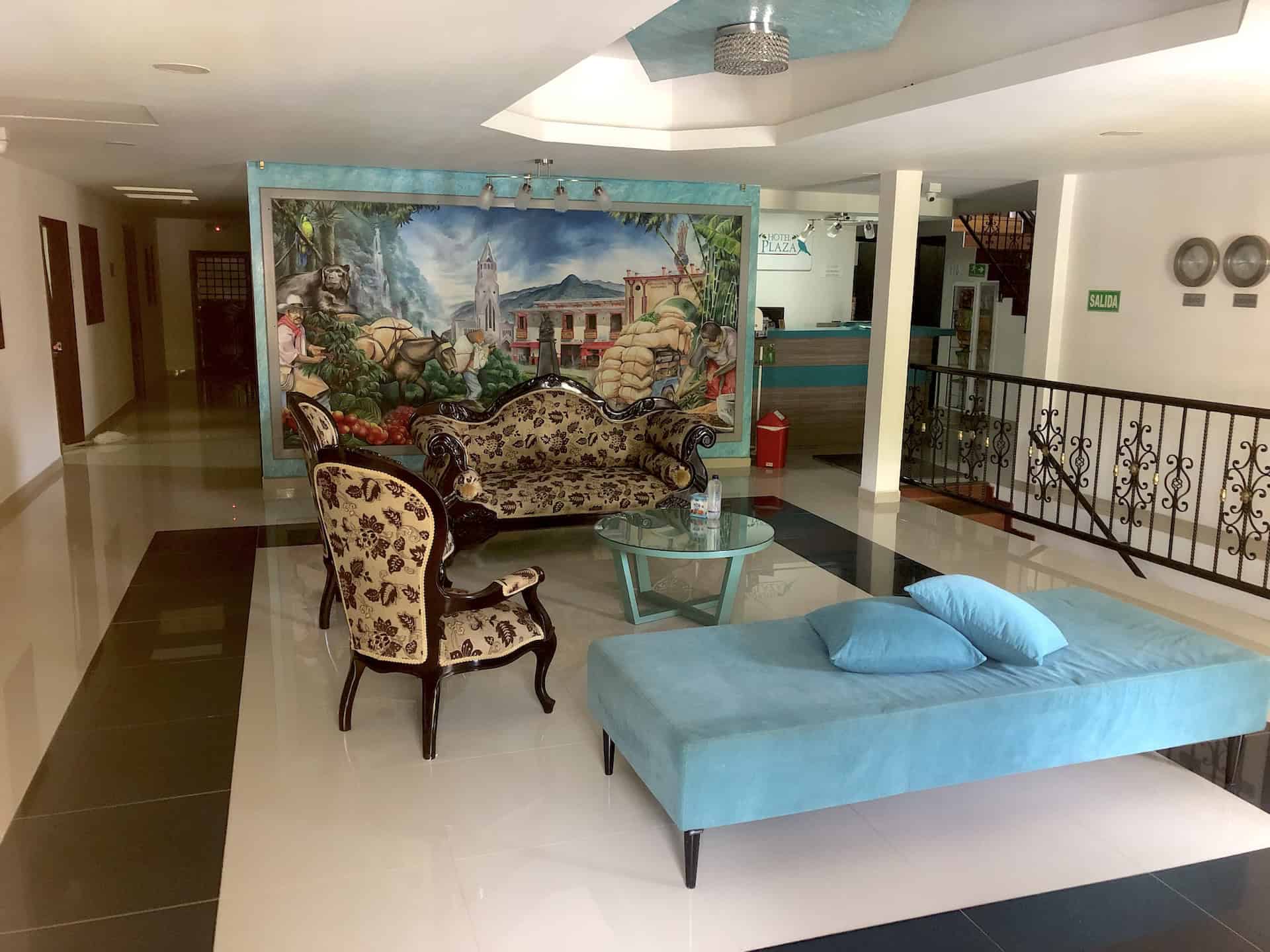 Lobby of the Hotel Santuario Plaza in Santuario, Risaralda, Colombia