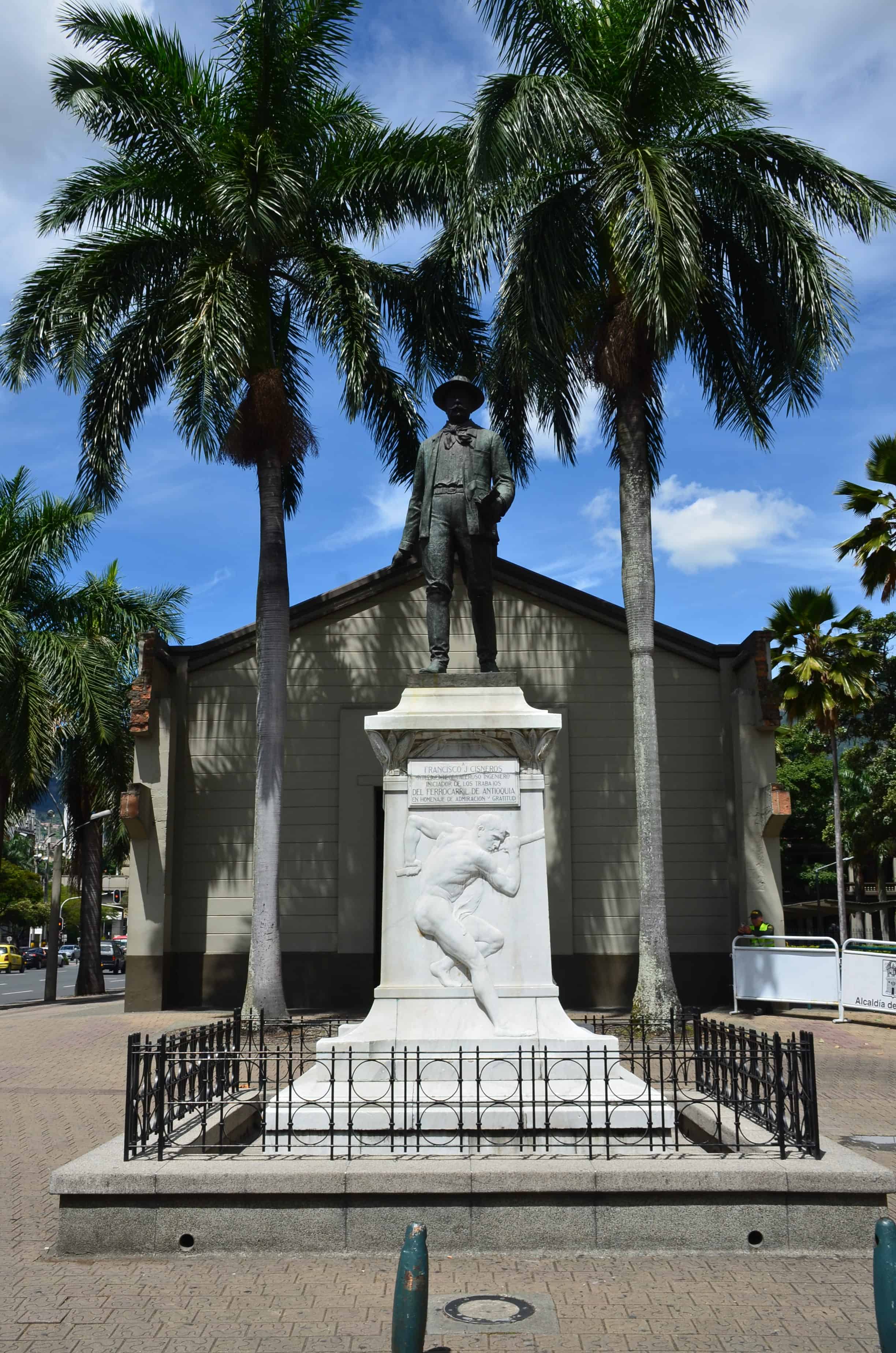 Statue of Francisco Javier Cisneros in El Centro, Medellín, Antioquia, Colombia