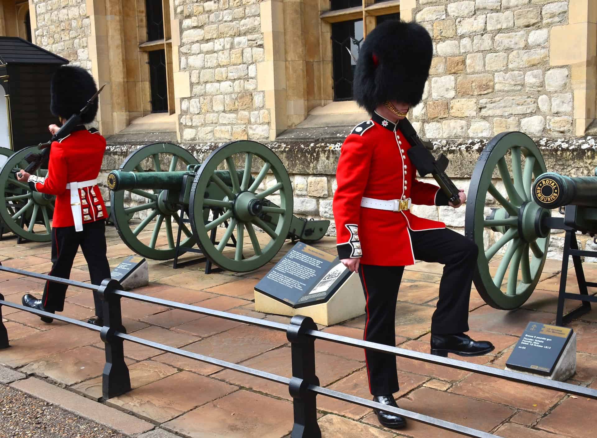 Queen's Guard in the Inner Ward of the Tower of London in London, England