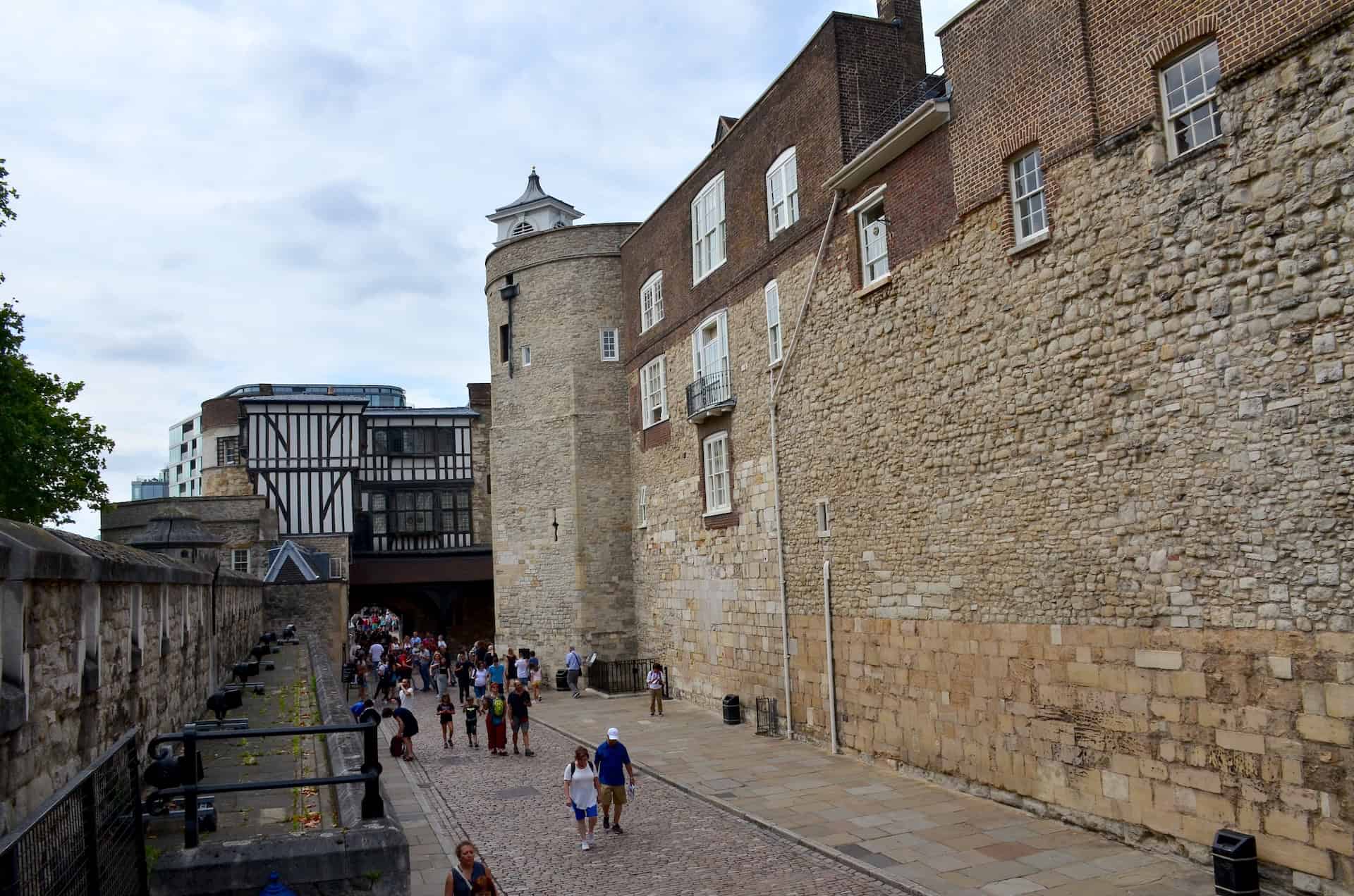 Water Lane at the Tower of London in London, England