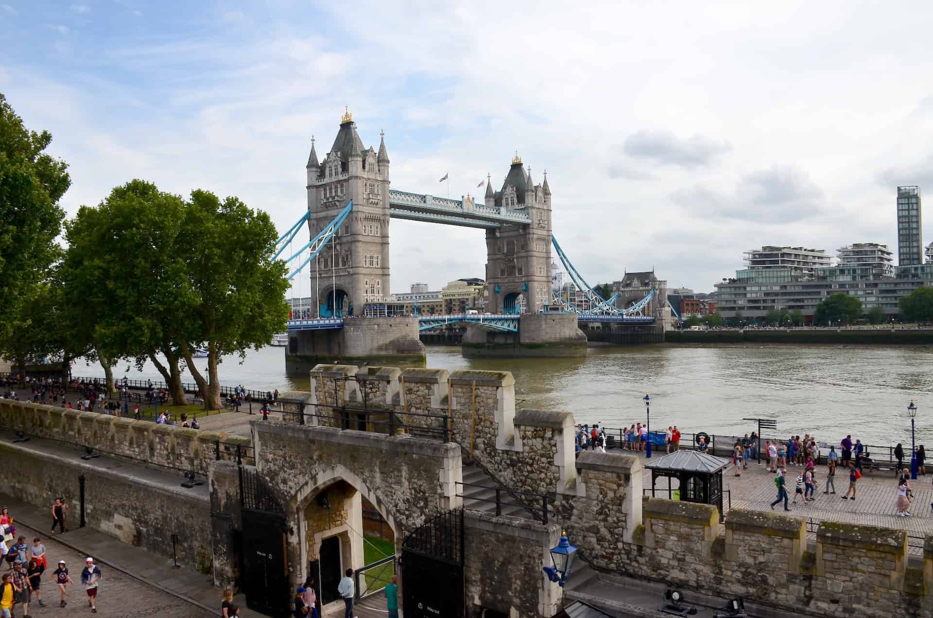 View of the Tower Bridge at the Tower of London in London, England