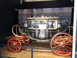 Scottish State Coach at the Royal Mews at Buckingham Palace in London, England