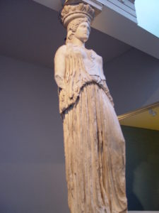 Caryatid at the British Museum in London, England